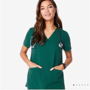 Figs Hunter Green Casma Scrub Top